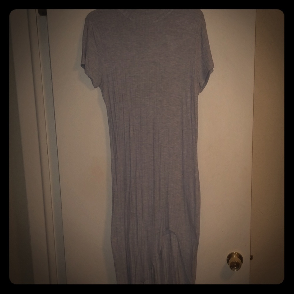 Gray ribbed dress